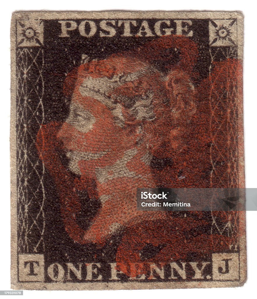 Penny black First World Znaczek pocztowy design - Zbiór zdjęć royalty-free (Znaczek pocztowy)