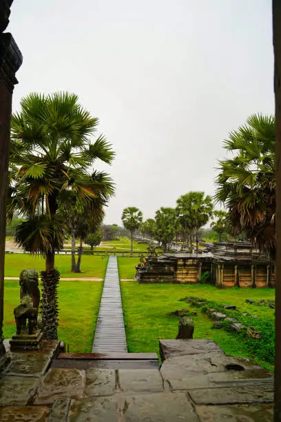 Angkor Wat Temple outer courtyard view at Siem Reap, Cambodia, Asia