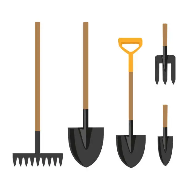 Vector illustration of gardening Tools