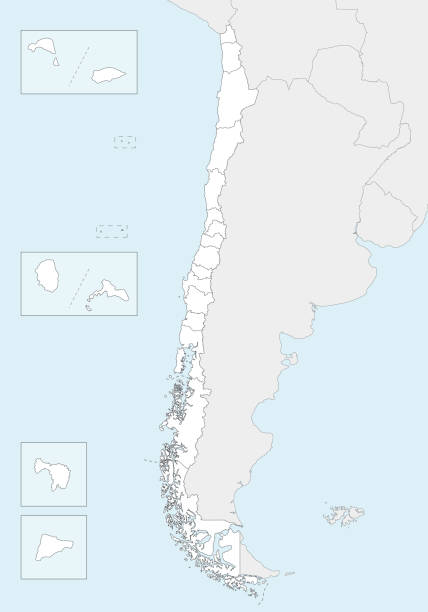 istock Vector blank map of Chile with regions and territories and administrative divisions, and neighbouring countries and territories. Editable and clearly labeled layers. 1793331152