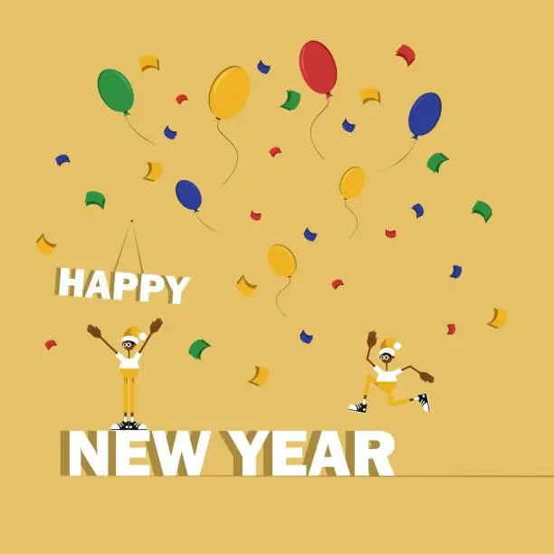 Vector illustration of Happy New Year and Holidays