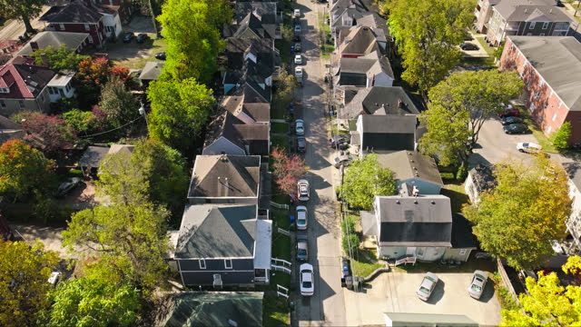 Downward Drone Flight over Houses in Lexington, Kentucky