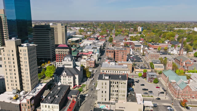 Aerial Shot of Main Street in Downtown Lexington, Kentucky