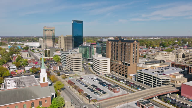 Aerial Establishing Shot of Downtown Lexington, Kentucky
