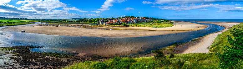 Panorama of the village of Alnmouth, Northumberland