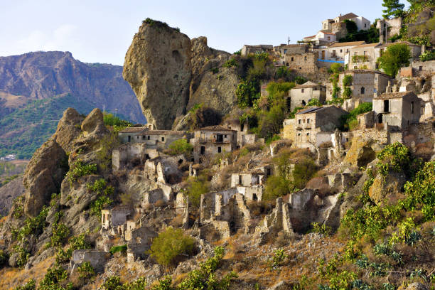 the perched village of Pentedattilo Calabria Italy