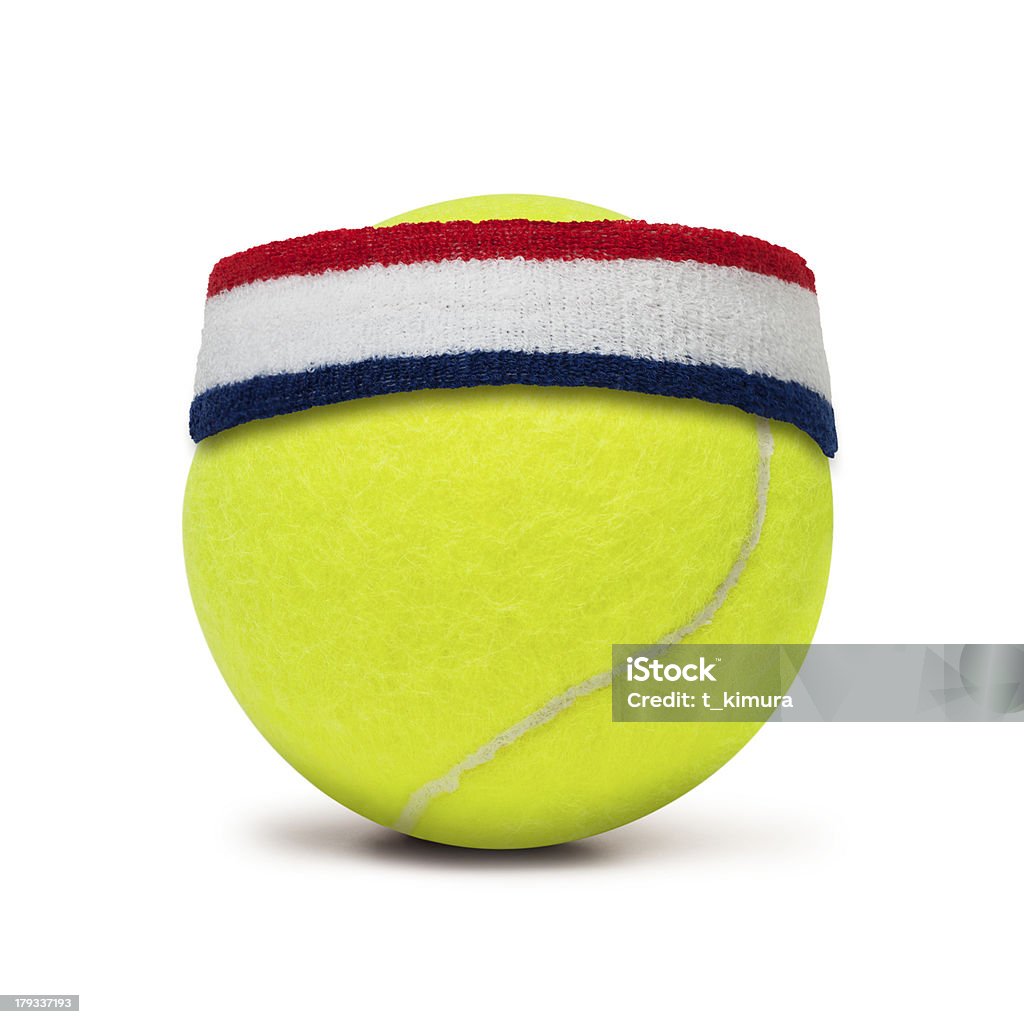 Bola de tênis e faixa - Foto de stock de Azul royalty-free