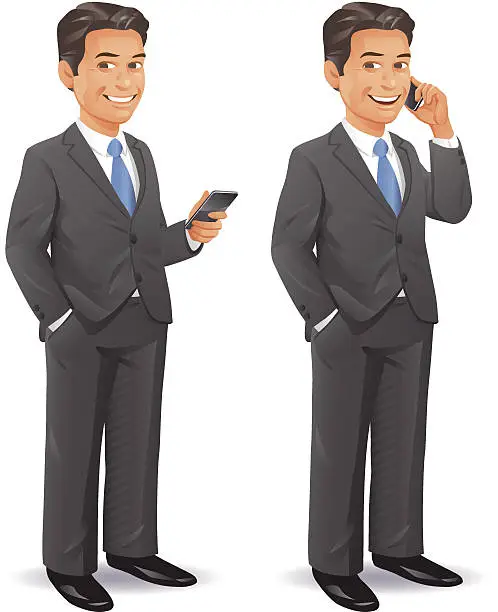 Vector illustration of Businessman With Cell Phone