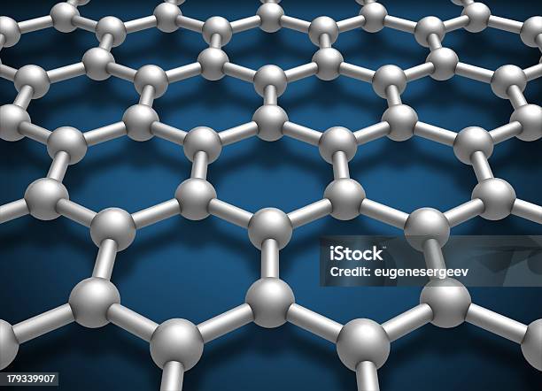 Graphene Strato Struttura Schema Del Modello Illustrazione Rendering 3d - Fotografie stock e altre immagini di Astratto