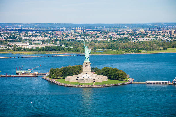 istock The Statue Of Liberty, Aerial view 179339959