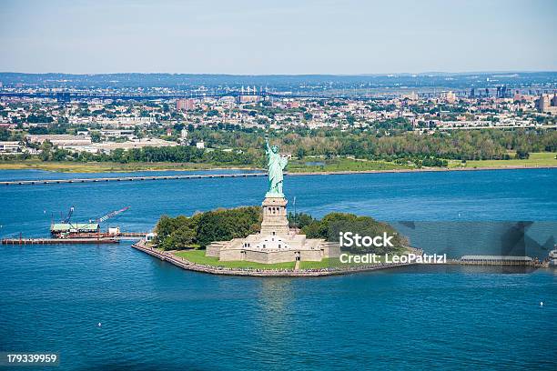 The Statue Of Liberty Aerial View Stock Photo - Download Image Now - Aerial View, Built Structure, Color Image
