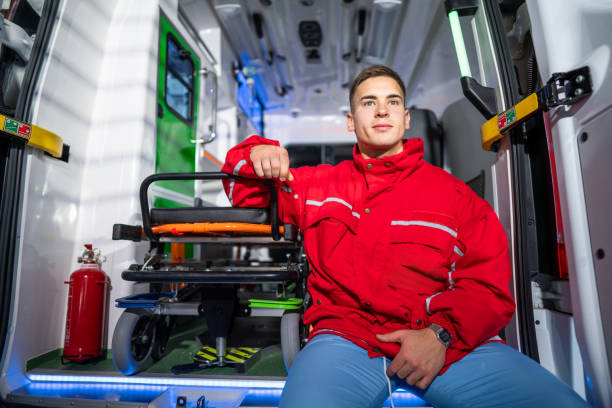 istock Portrait of young paramedic at work 1793403723