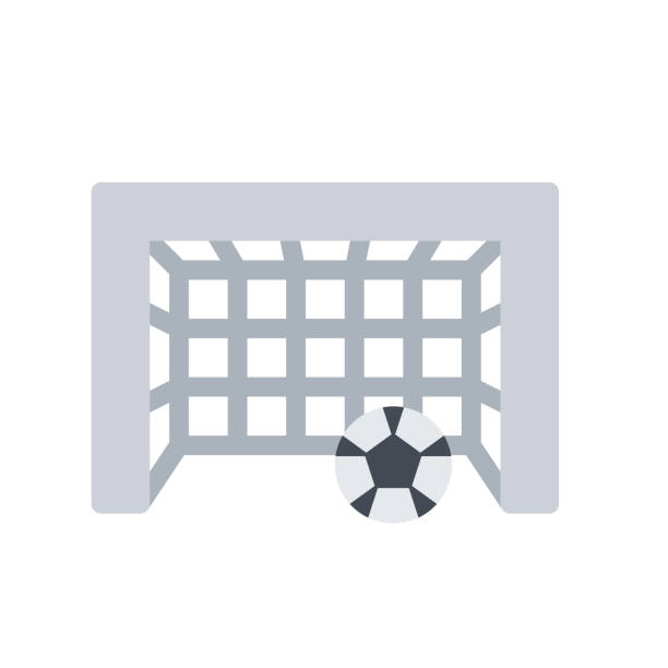 design vektorbild symbole fußballtor - soccer soccer ball symbol algeria stock-grafiken, -clipart, -cartoons und -symbole
