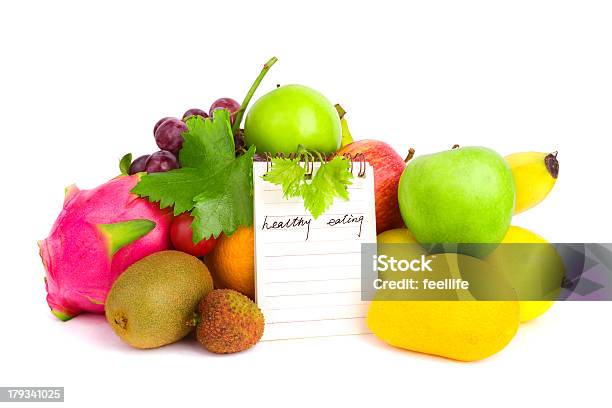 Foto de Alimentação Saudável Frutas Frescas Coleção Isolada No Fundo Branco e mais fotos de stock de Alimentação Saudável