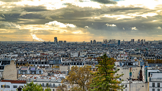 Paris downtown view from montmartre