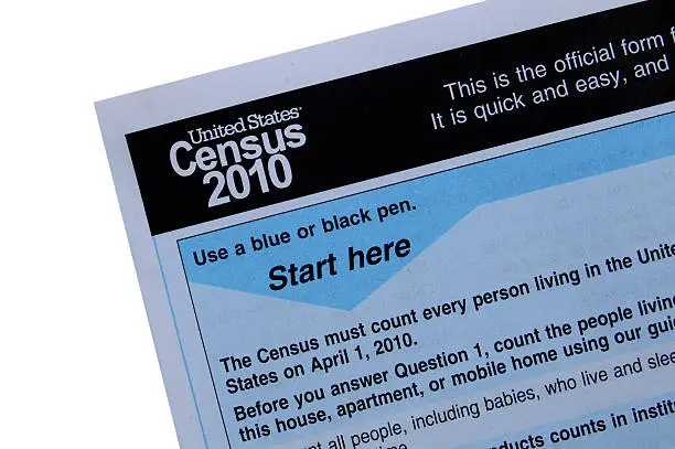 Photo of Census form 2010 close-up