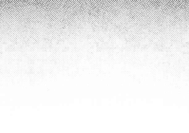Half tone black gradient lines pattern fade Black halftone grunge cross hatch etched pattern grid vector gradient illustration on white background cross hatch pattern stock illustrations