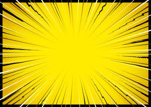 Vector illustration of Yellow comic book action explosion starburst