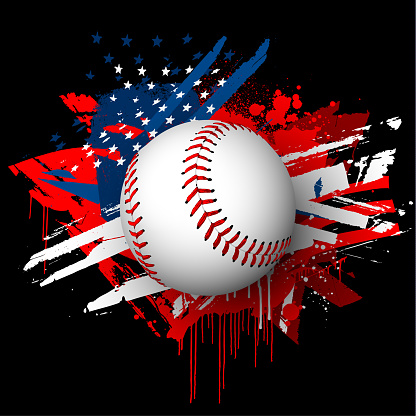 Grunge textured United Sates vector baseball poster illustration