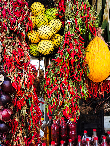 Seasonal fruit and vegetables at the market