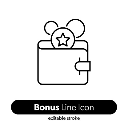 Bonus Line Icon. Editable Stroke Vector Icon.