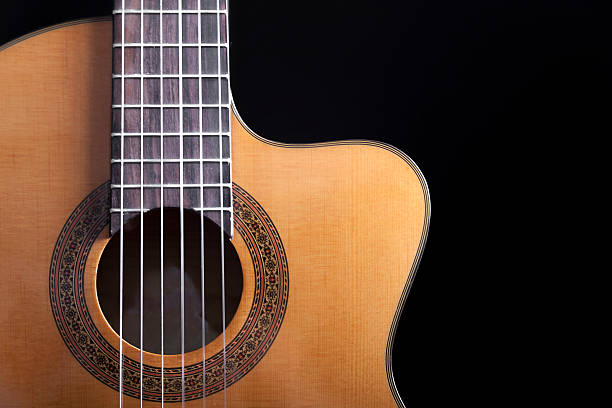 Acoustic Guitar Close Up VIII stock photo