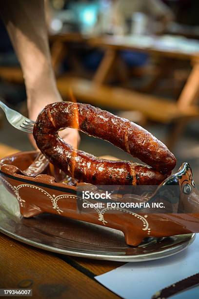 Foto de Linguiça Portuguesa e mais fotos de stock de Fogo - Fogo, Chorizo, Cozinhar