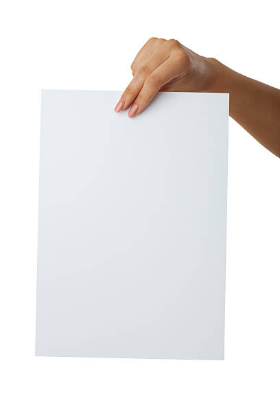 istock a4 paper in woman hand on white background 179346784