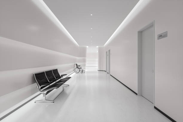 istock Empty Futuristic Hospital Corridor 1793481396
