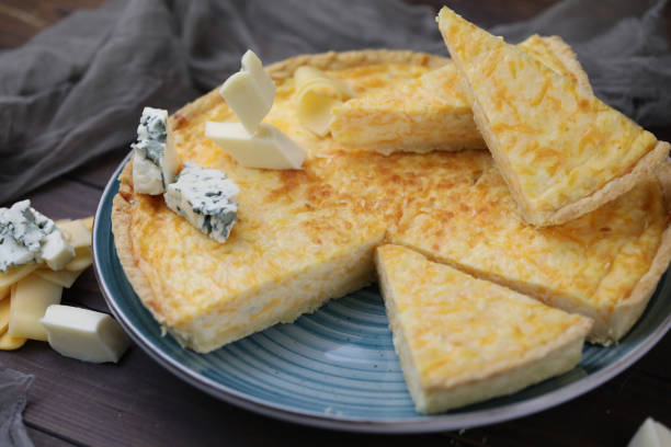 istock Delicious quiche with four cheese filling 1793483199
