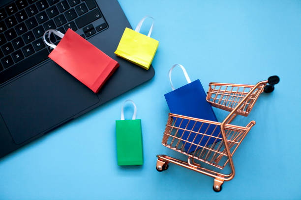 E-commerce and online shopping concept. stock photo
