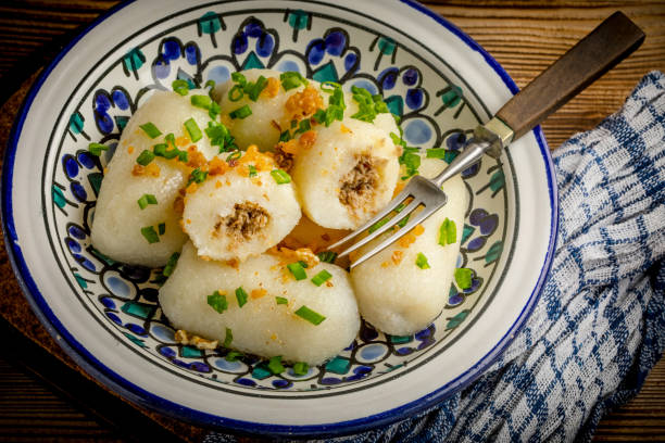 istock Potato dumplings stuffed with minced meat 1793493025