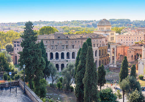 Ancient theater of Marcellus and Great Synagogue of Rome, Italy