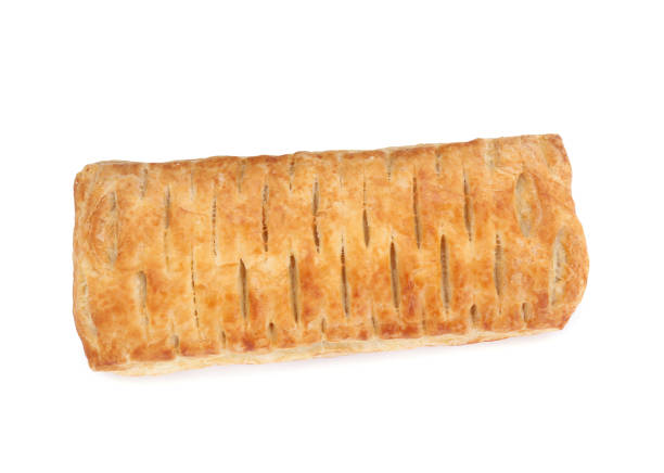 istock Fresh tasty puff pastry on white background, top view 1793545857