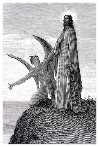 At that time Jesus was led by the Spirit into the desert to be tempted by the devil. He fasted for forty days and forty nights and afterwards was hungry. The tempter approached and said to him, “If you are the Son of God, command that these stones become loaves of bread.
Original edition from my own archives
Source : Sagrada Biblia 1884