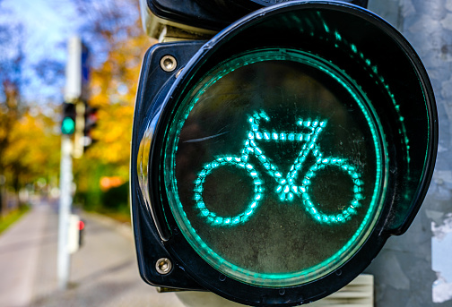 typical traffic light for bicycles in germany - photo