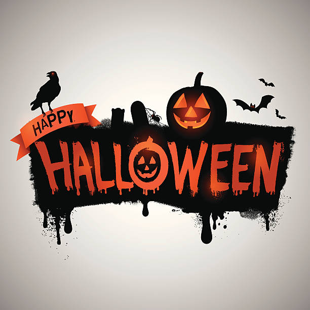 ilustraciones, imágenes clip art, dibujos animados e iconos de stock de happy halloween - halloween pumpkin party carving