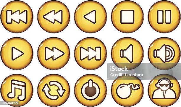 Golden Nagivation Icons Stock Illustration - Download Image Now - Back to Front, Bomb, Cut Out
