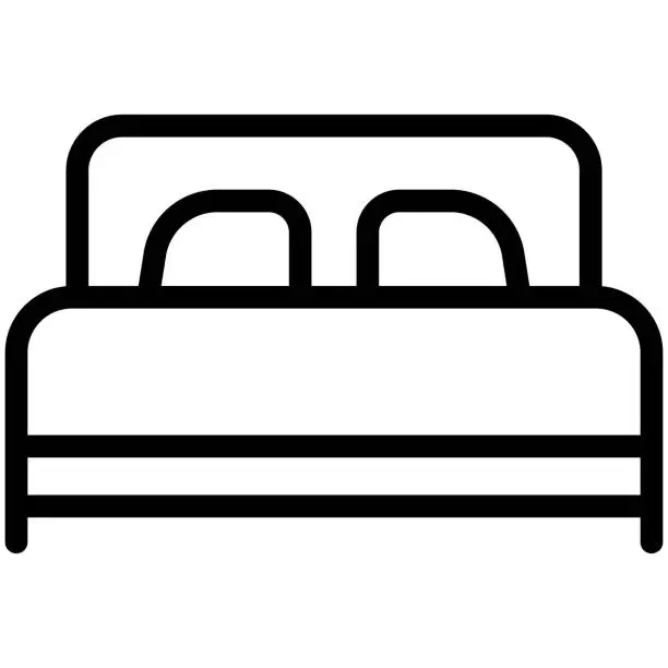 Vector illustration of Bed outline icon for web and mobile