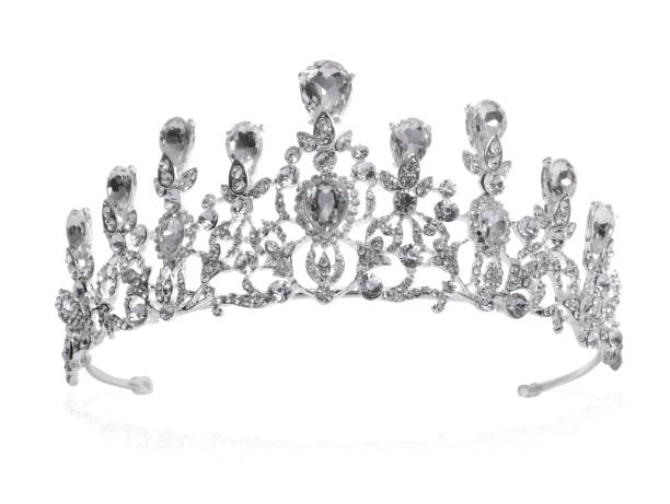 istock Beautiful silver tiara with diamonds isolated on white 1793618488