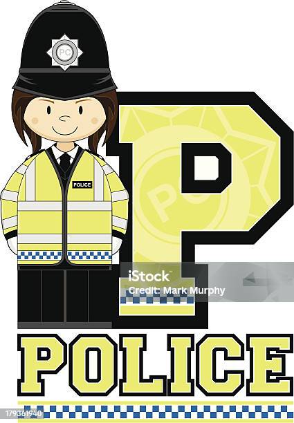 Bel British Donna Poliziotto Lettera P - Immagini vettoriali stock e altre immagini di Adulto - Adulto, Alfabeto, Carino