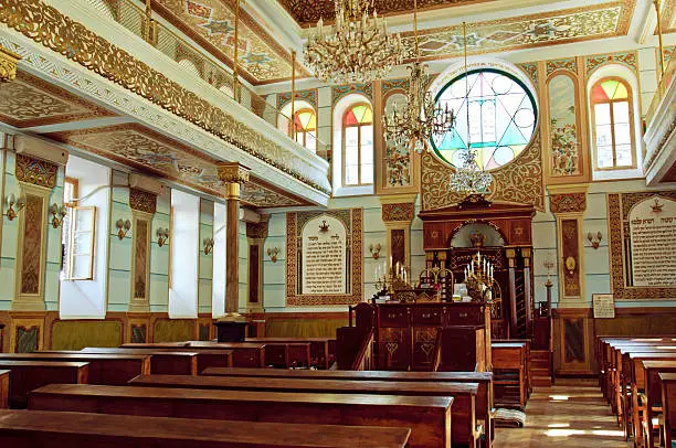 Synagogue interior in Tbilisi, the capital of Georgia.