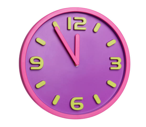 istock Stylish analog clock isolated on white. New Year countdown 1793628165
