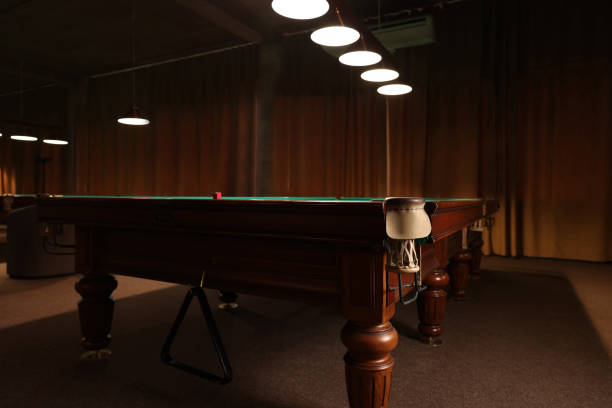istock Piece of red chalk on billiard table indoors 1793640639