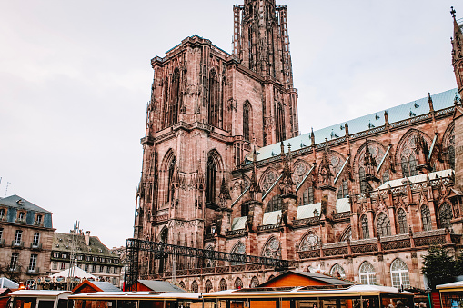 Image of the side of the cathedral of Strasbourg