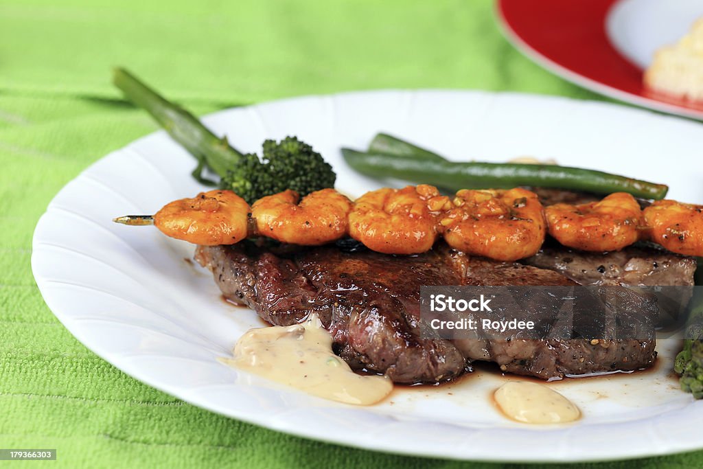 Surf e Turf - Foto de stock de Aspargo royalty-free