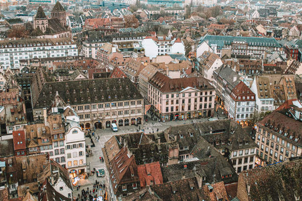 Beautiful panoramic image of the city of Strasbourg