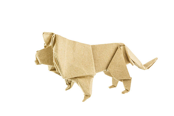 istock Origami lion recycle paper 179367809
