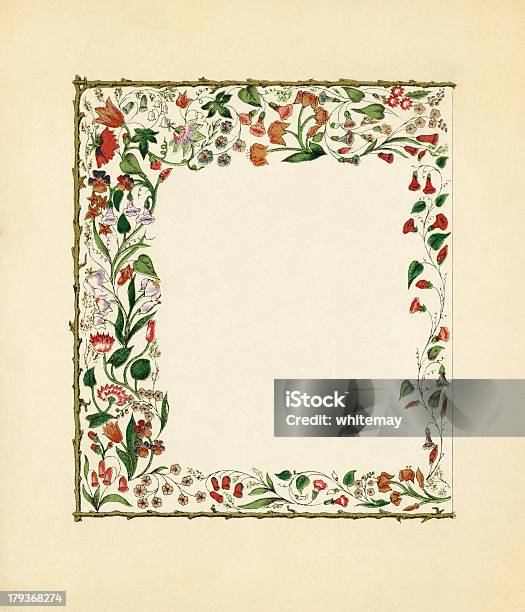 Vetores de Quadro Floral Com Creepers Vitoriana e mais imagens de Moldura de Quadro - Composição - Moldura de Quadro - Composição, Outono, Trepadeira