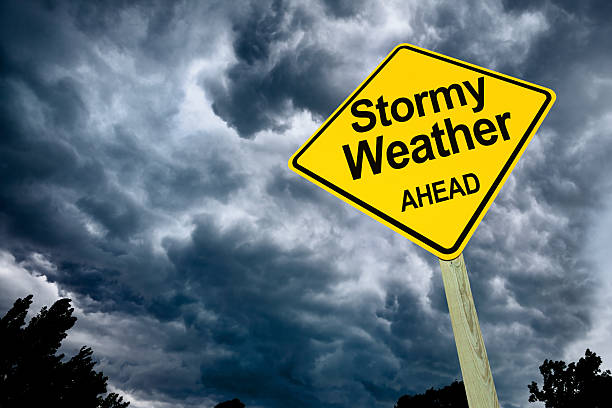 istock Stormy Weather Ahead Road Sign 179368620